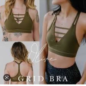 Women’s Zyia Active Olive Grid Bra XXL